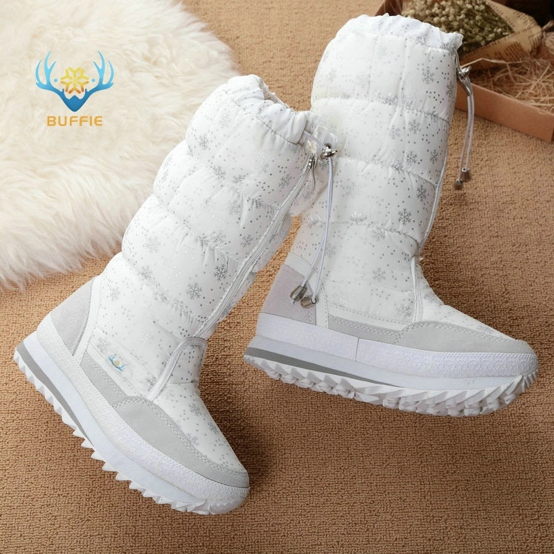 Original Women&#39;s Winter High Boots Snow Lady Booties New Warm Insole Plus Big Size shoes Non-Slip Waterproof Free Shipping Best Waterproof Daily Shoes
