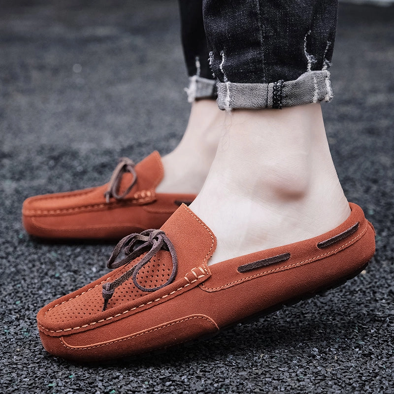 4 Inch Clogs Men's Lacing Perforated Driving Clogs