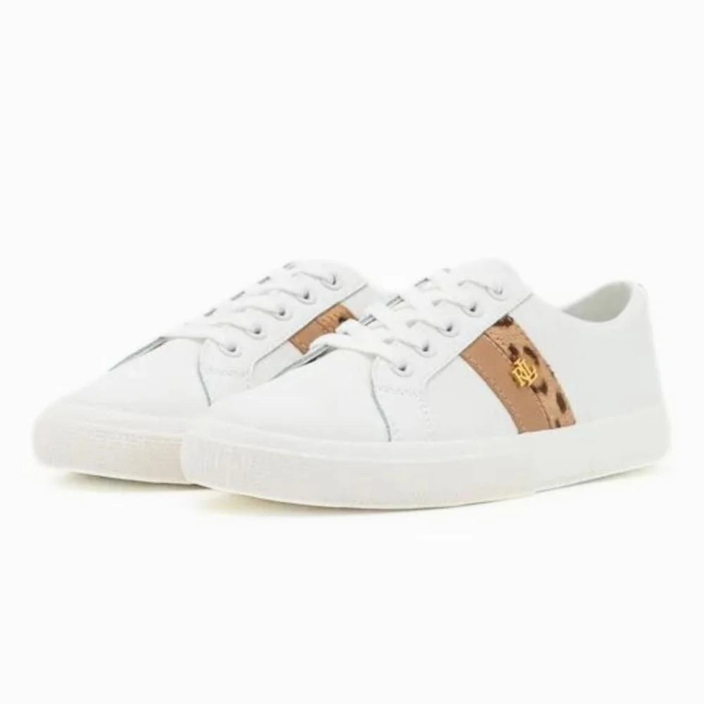 Sneakers In Canvas Ralph Lauren Janson II Leather Women - WHTBEG