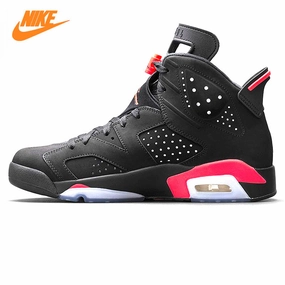Nike Air Jordan 6 Black Infrared AJ6 Men Basketball Shoes, Black & Red, Shock Absorption Anti-Slip Support  Balance 384664 023 Asics Shoe Fit Chart