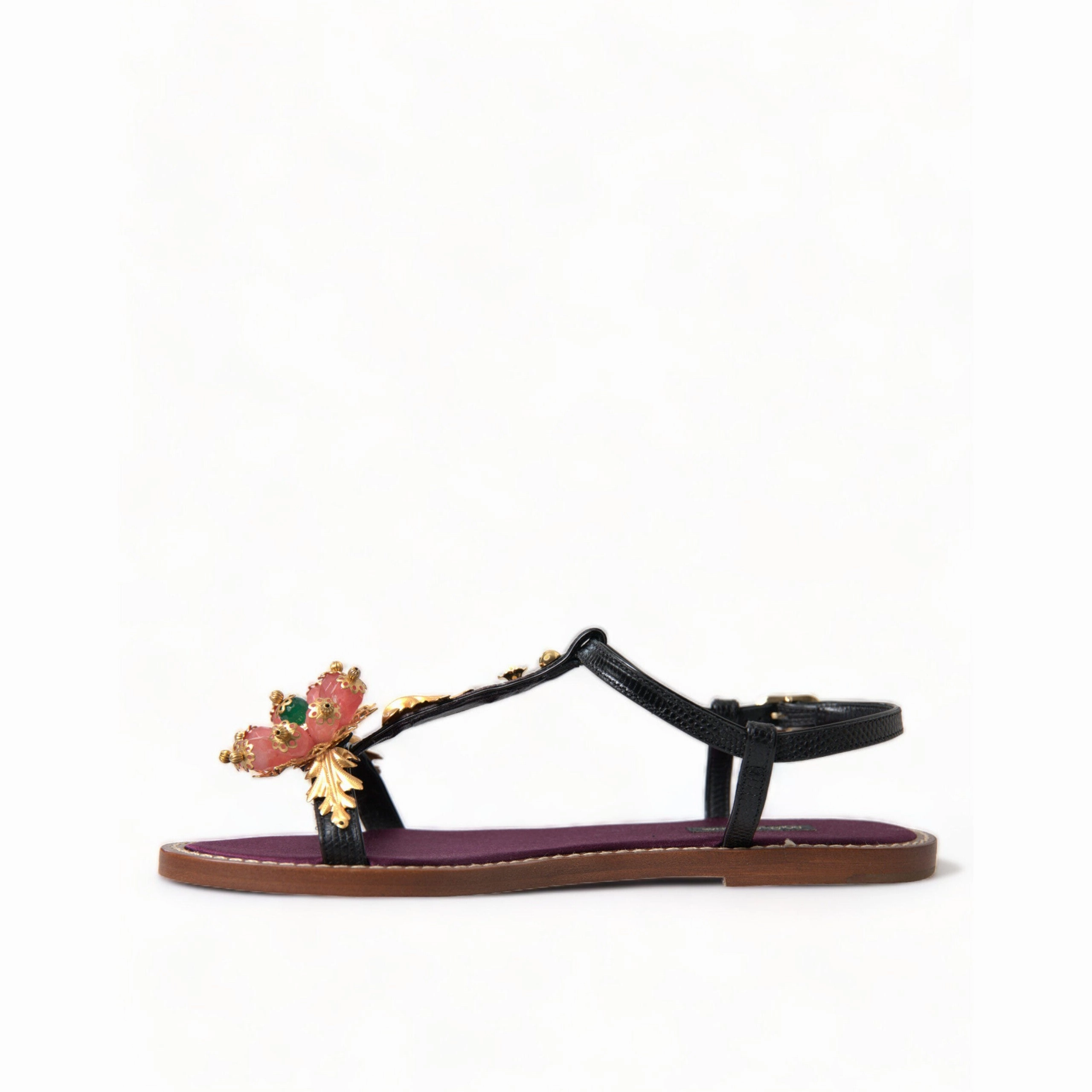 Usps Shoe Box Flat Rate Dolce & Gabbana Elegant Crystal-Adorned Flat Sandals