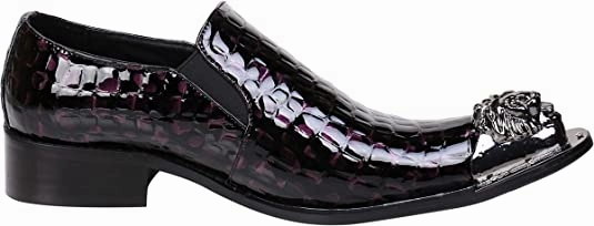 Cougar Paws Boots Men's Shiny Western Loafers Metal Tip