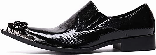 Men's Shiny Western Loafers Metal Tip Orthotic Boots