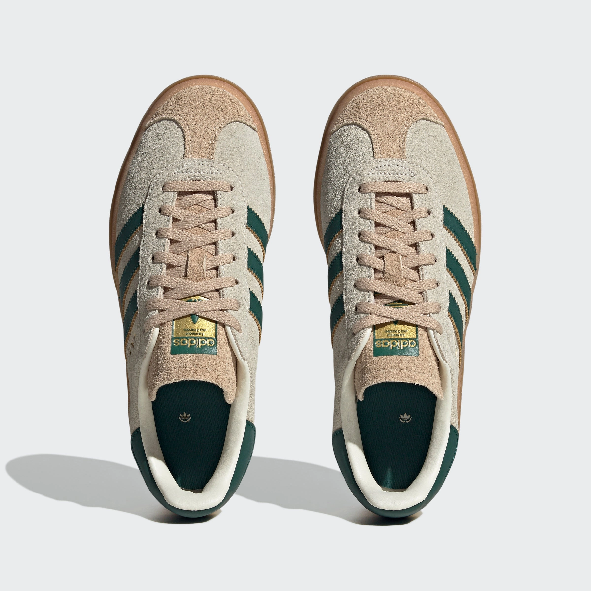 Women's adidas Originals Gazelle Bold Shoes Cream White Green Adidas Shoes For Basketball