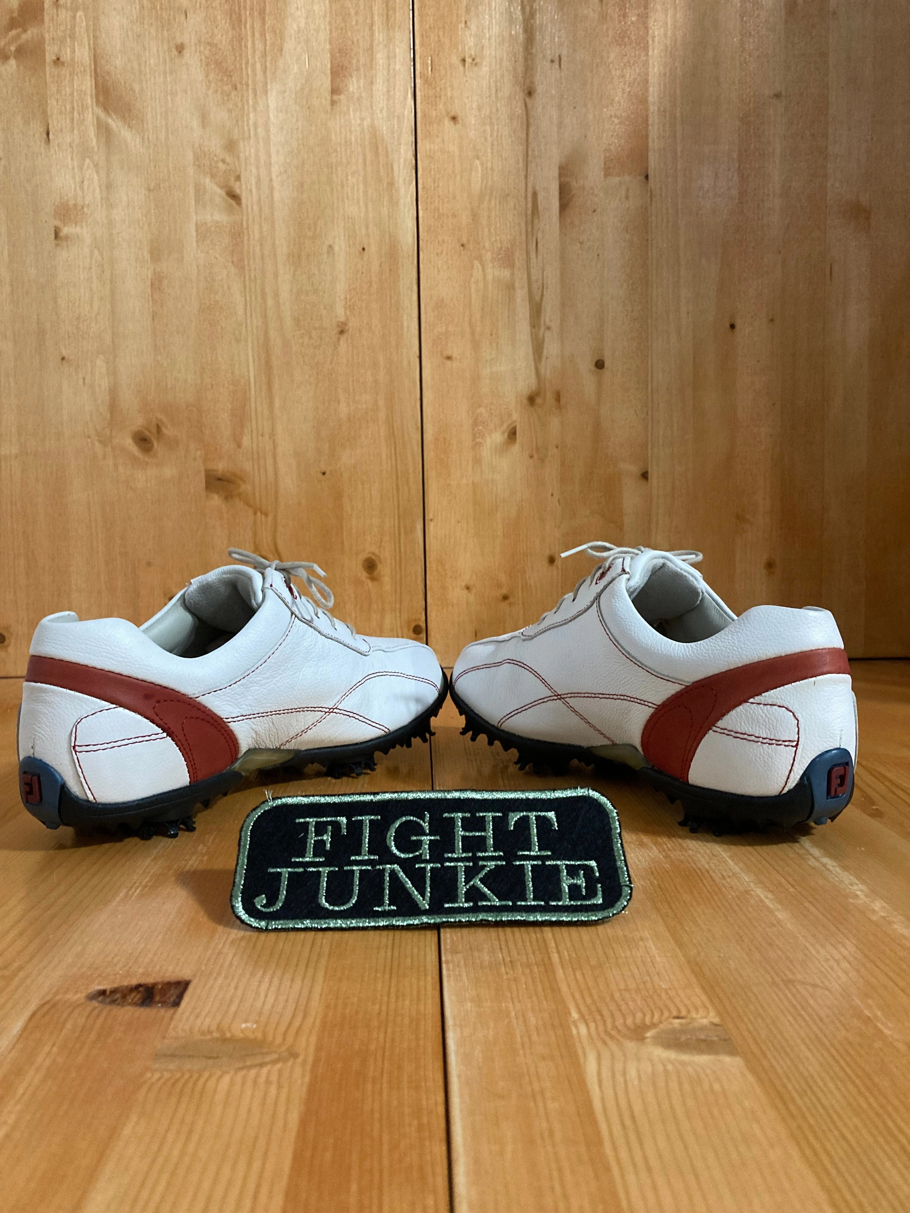 Gfore Golf Shoe Gfore Golf FOOTJOY LOPRO COLLECTION Women 7.5W Leather Golf Shoes Sneakers White & Red