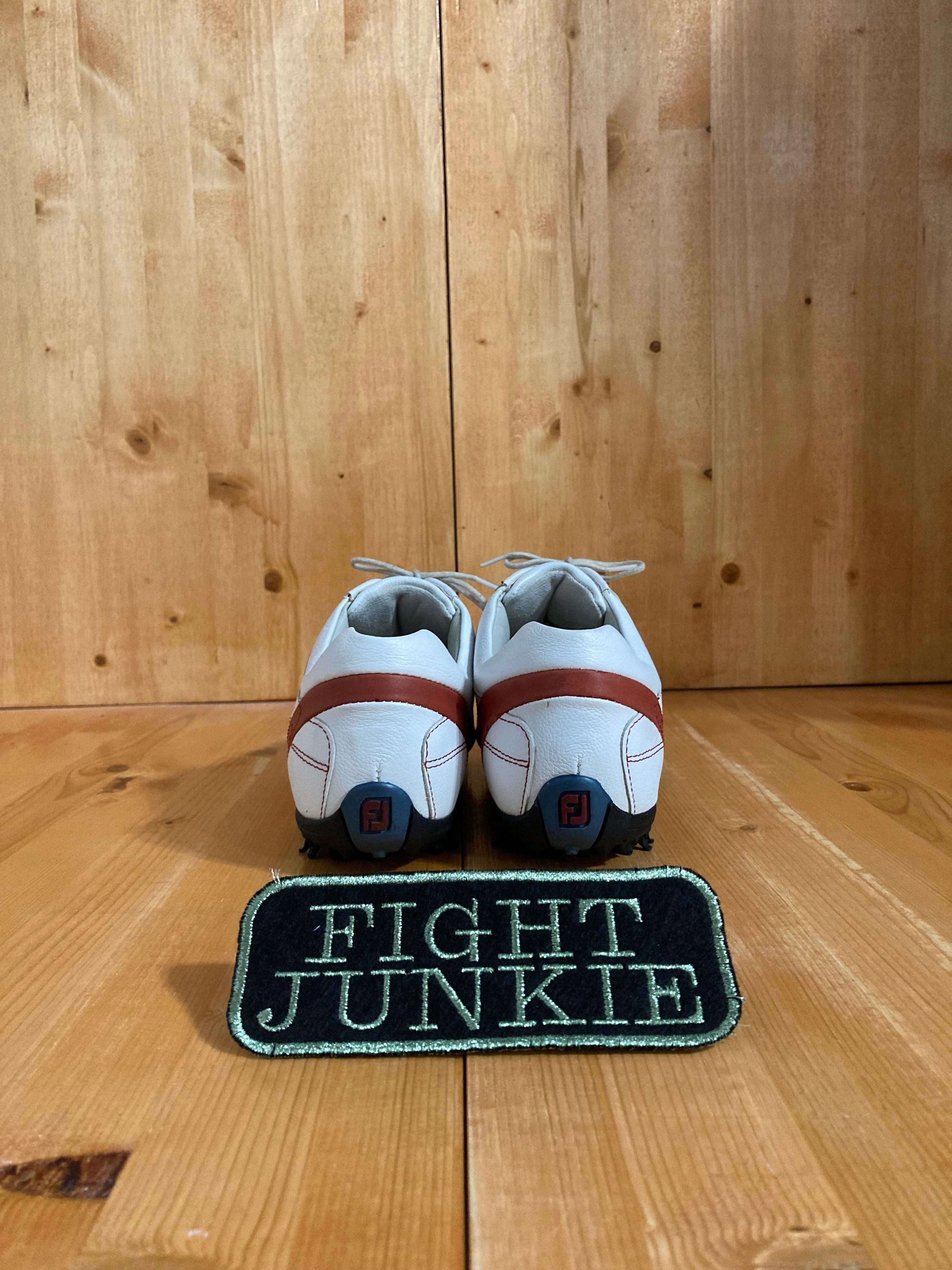 FOOTJOY LOPRO COLLECTION Women 7.5W Leather Golf Shoes Sneakers White & Red Travis Golf