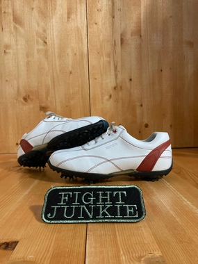 Cuater Golf Shoe Custom Golf FOOTJOY LOPRO COLLECTION Women 7.5W Leather Golf Shoes Sneakers White & Red