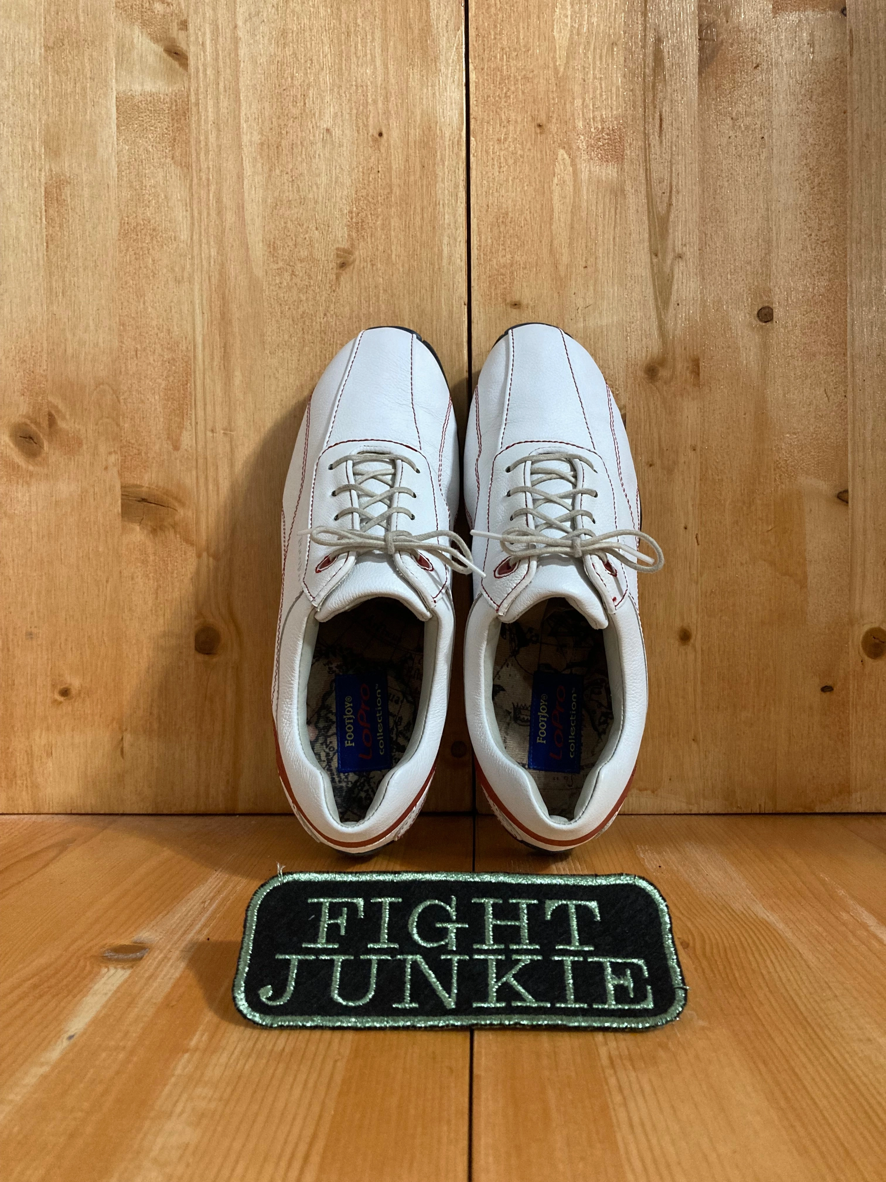 FOOTJOY LOPRO COLLECTION Women 7.5W Leather Golf Shoes Sneakers White & Red Footjoy Golf Shoes