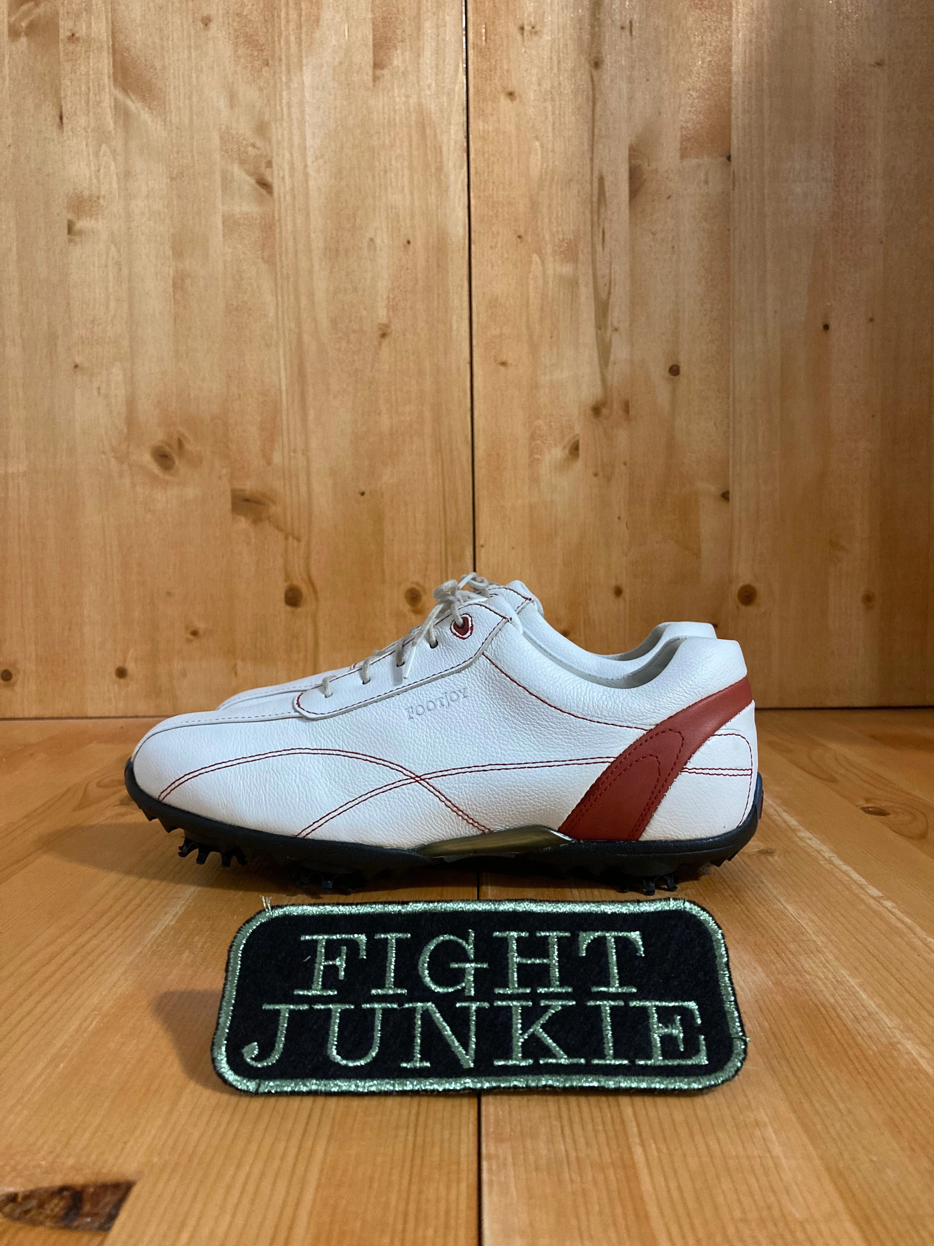 FOOTJOY LOPRO COLLECTION Women 7.5W Leather Golf Shoes Sneakers White & Red Flip Flop Golf