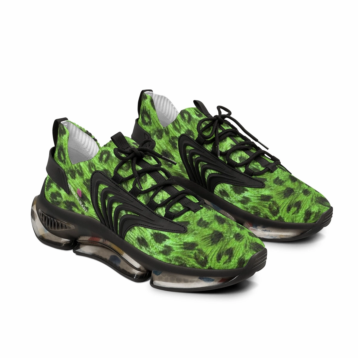 Green Leopard Print Men's Shoes, Best Comfy Animal Print Men's Mesh Sports Sneakers Shoes (US Size: 5-12) And Cowboy Boots