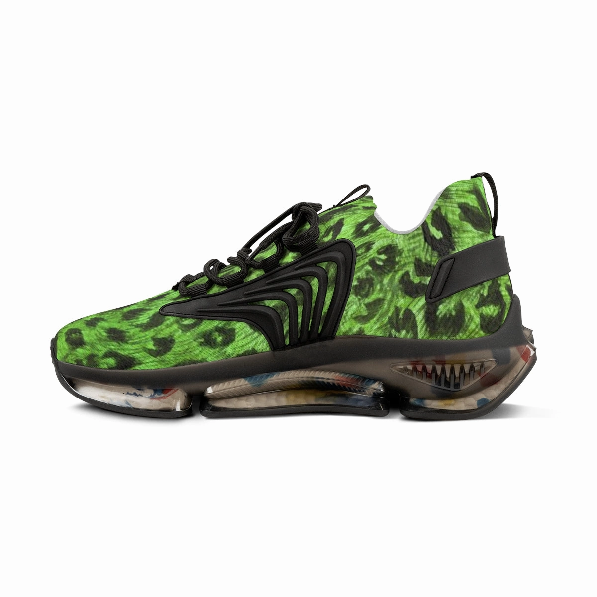 Daytona Boots Green Leopard Print Men's Shoes, Best Comfy Animal Print Men's Mesh Sports Sneakers Shoes (US Size: 5-12)