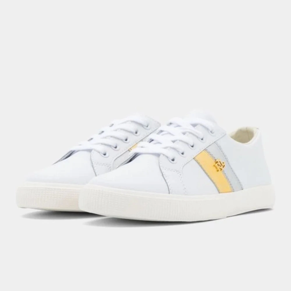 Ralph Lauren Janson II Leather White Women Balmain Unicorn Sneakers