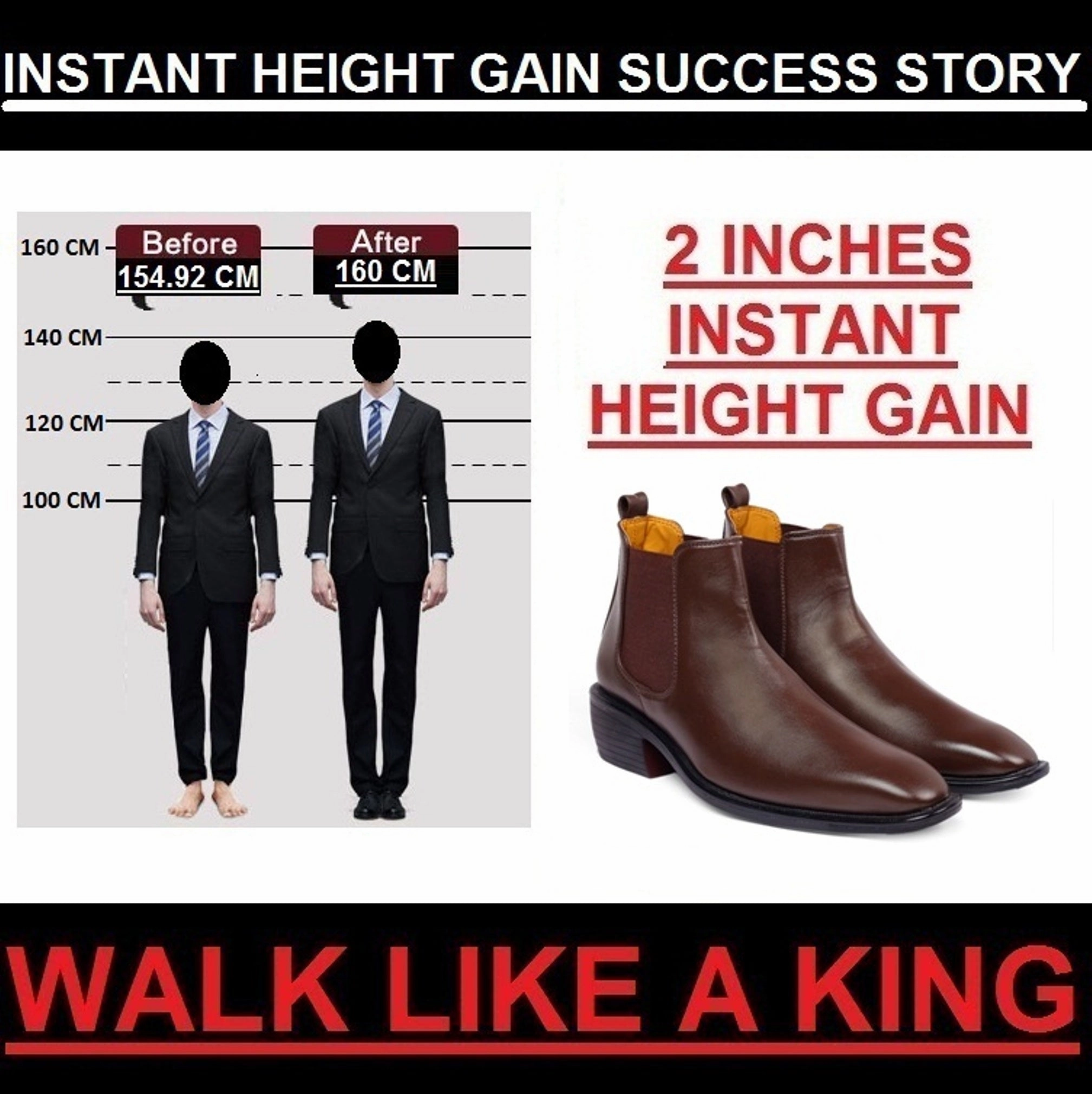 New Stylish Men's 2 Inch Hidden Height Increasing Trendiest Boots Usa Made Boots