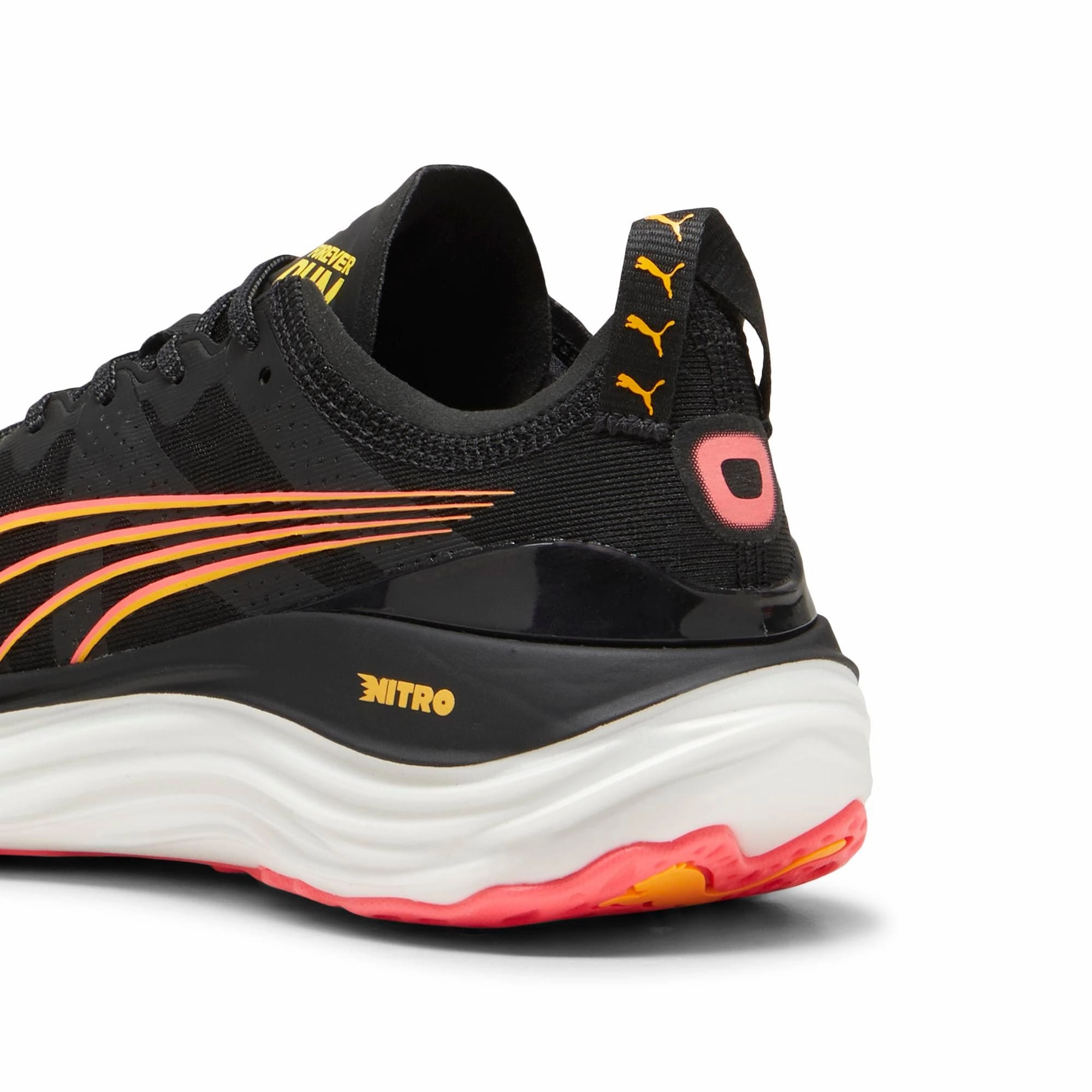 Puma Women's ForeverRun NITRO in Black-Sun Stream-Sunset Glow AW24 Asics Gel-flux Running Shoe