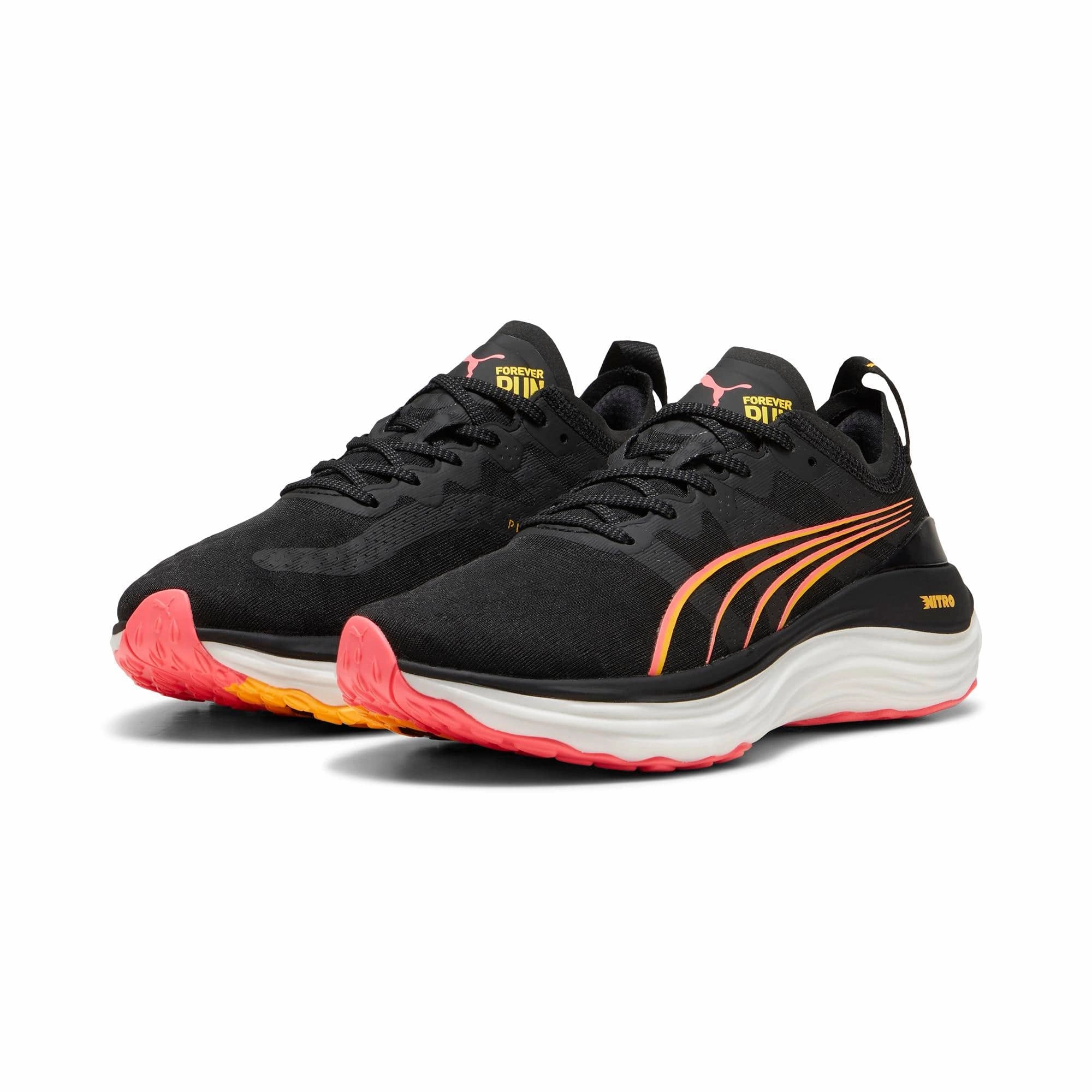 Asic Shoes For Underpronation Puma Women's ForeverRun NITRO in Black-Sun Stream-Sunset Glow AW24