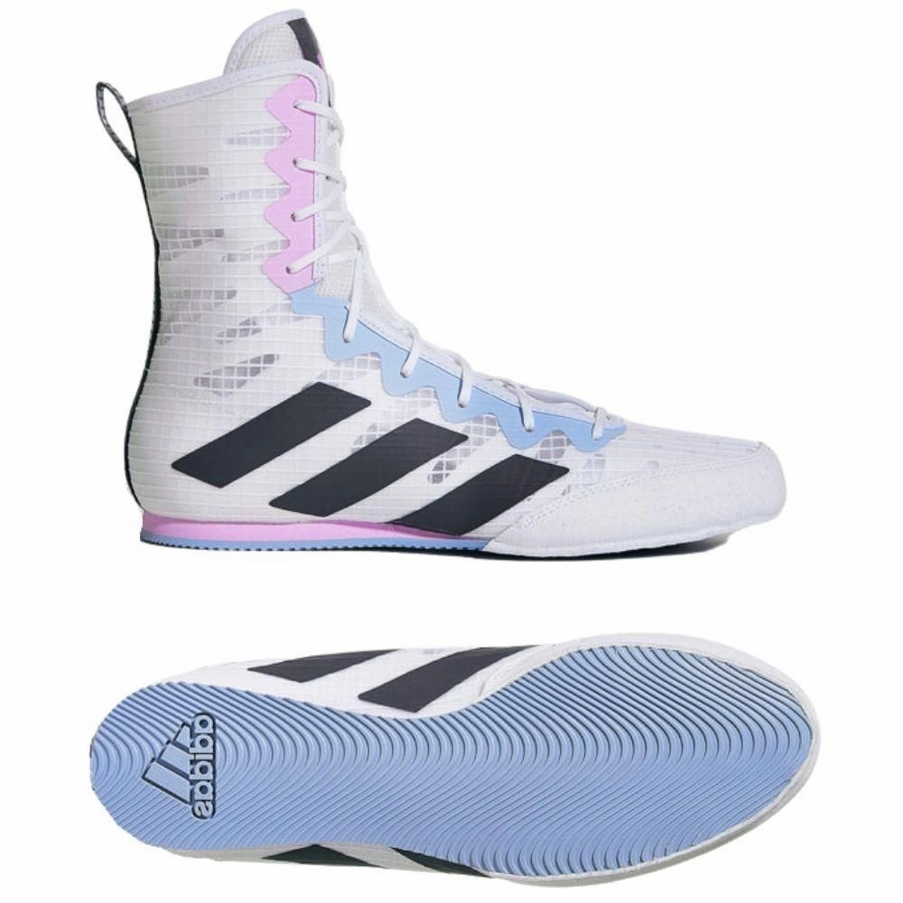 Adidas Box Hog 4 Boxing Shoes Boots - White Grey Lilac Adidas Shoes For Running