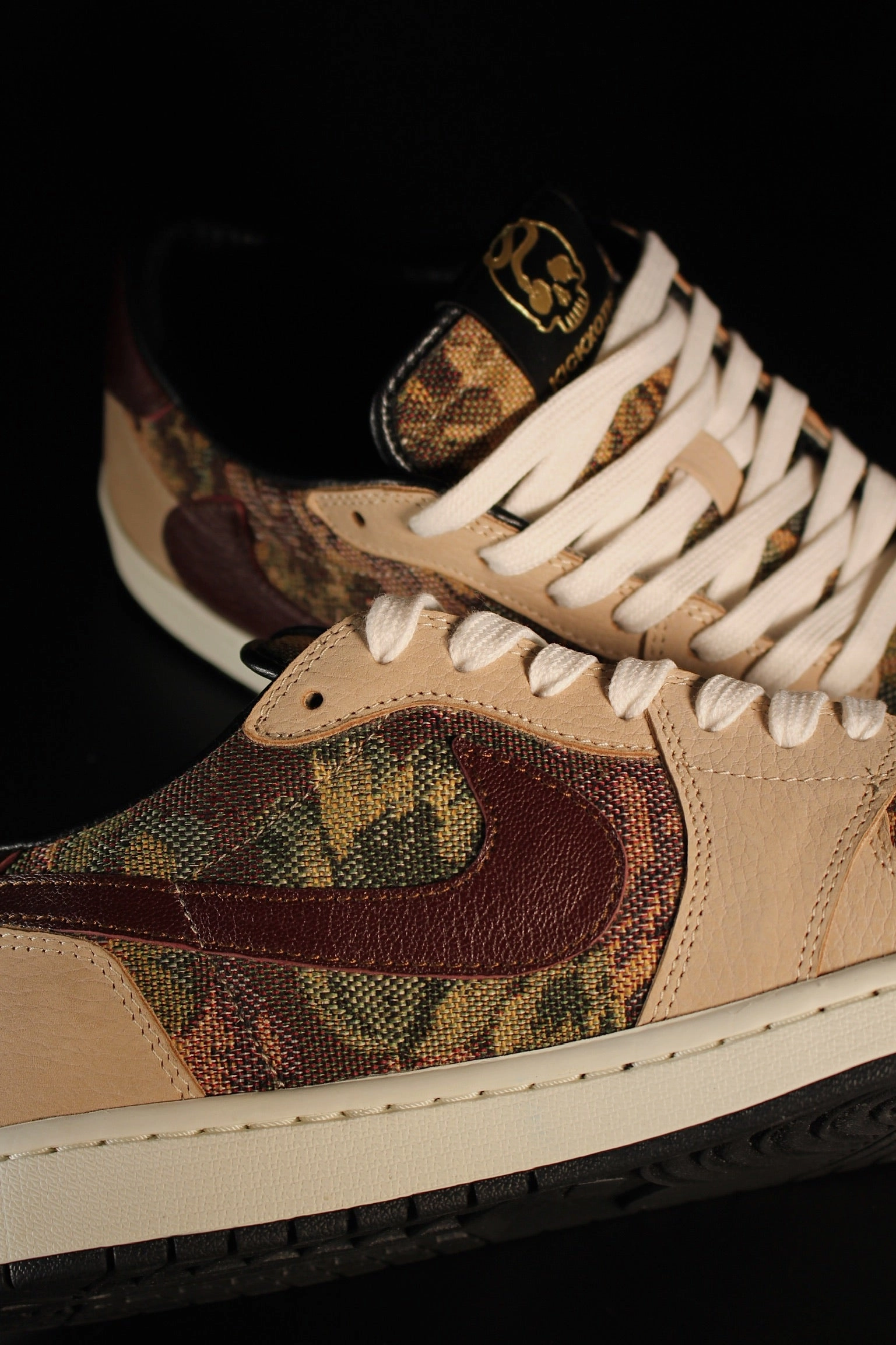 Men's Asics Shoes Air Jordan 1 Low Travis Scott "Grandpas Couch"