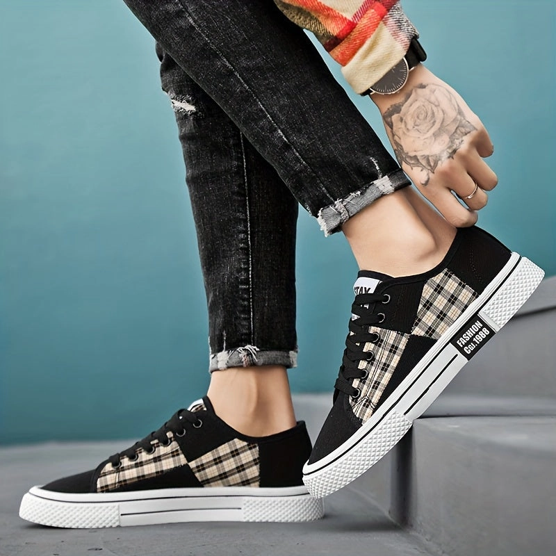 Men's Vintage Skateboard Shoes | Green Red Or Black Casual Shoes Sneakers Size 48