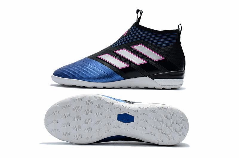 Adidas ACE Tango 17  Purecontrol IC ACE17018 Core Black/White/Blue Adidas Track Shoes With Spikes