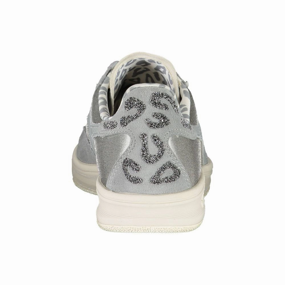 Sneakers Neutral Diadora Sparkling Gray Lace-Up Sneakers with Swarovski Crystals