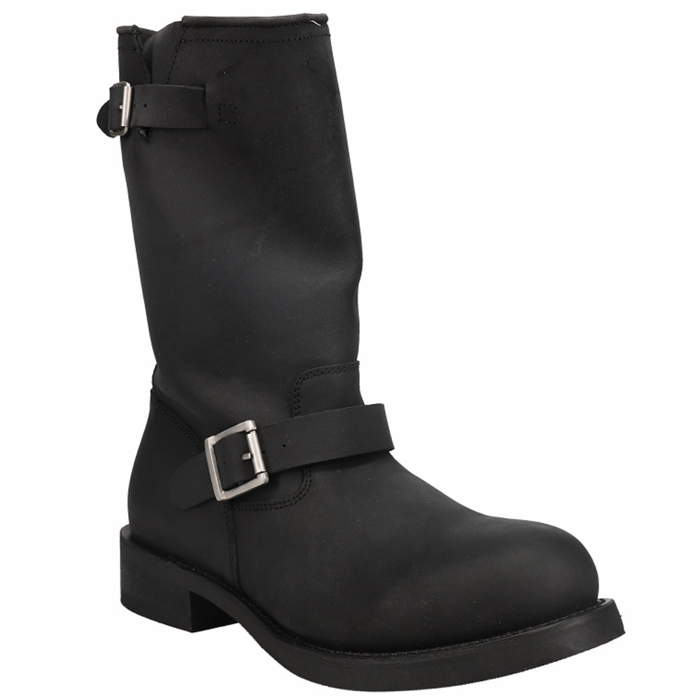 Rob Round Toe Motorcycle Boots Wide Mens Boots