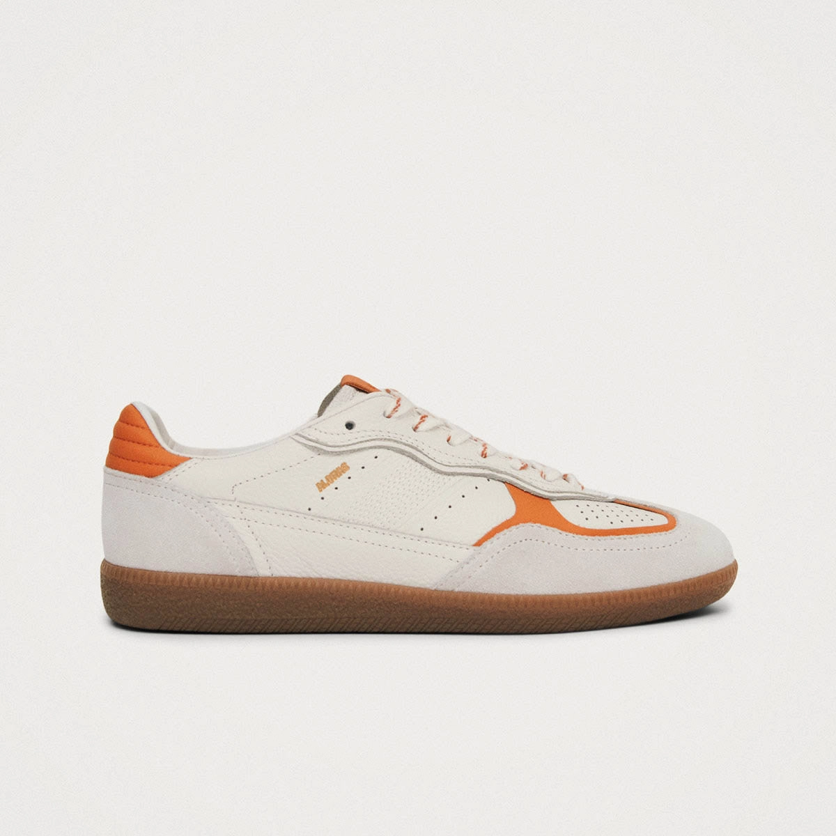 Tb.490 Rife Grain White Orange Leather Sneakers Flat Trainer Shoes