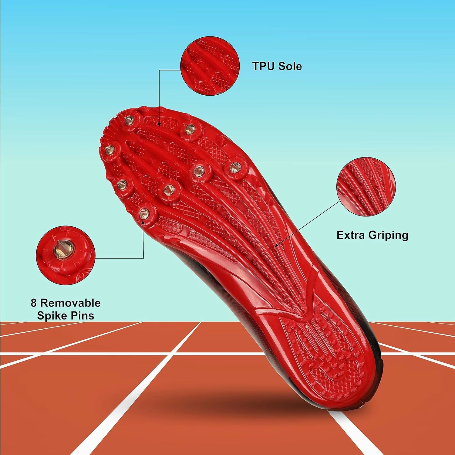 Barefoot Shoes Running Race Running Spikes Running Shoes For Men (Red)