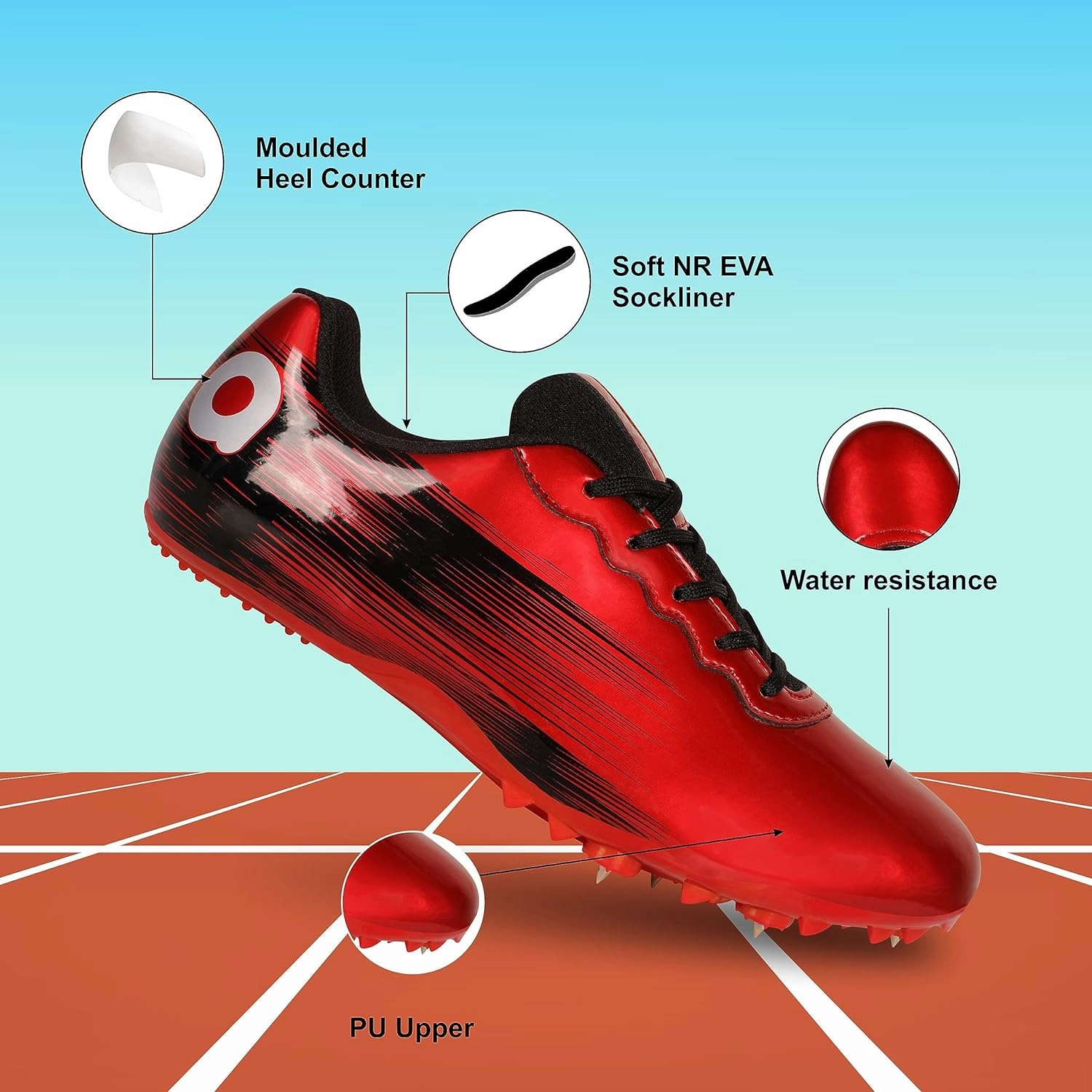 Blisters From Running Shoes Race Running Spikes Running Shoes For Men (Red)