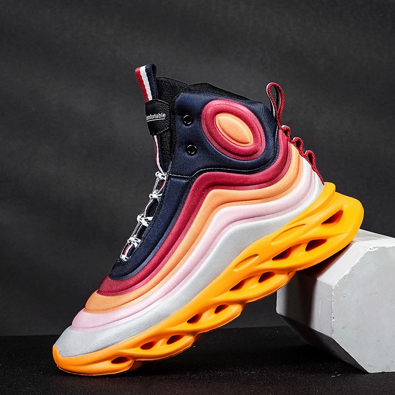 Rainbow gradient shoes for men - GlamzLife Sneakers With Hidden Compartment