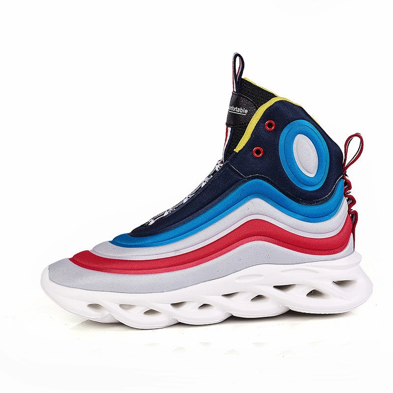 Rainbow gradient shoes for men - GlamzLife Engineering Sneakers