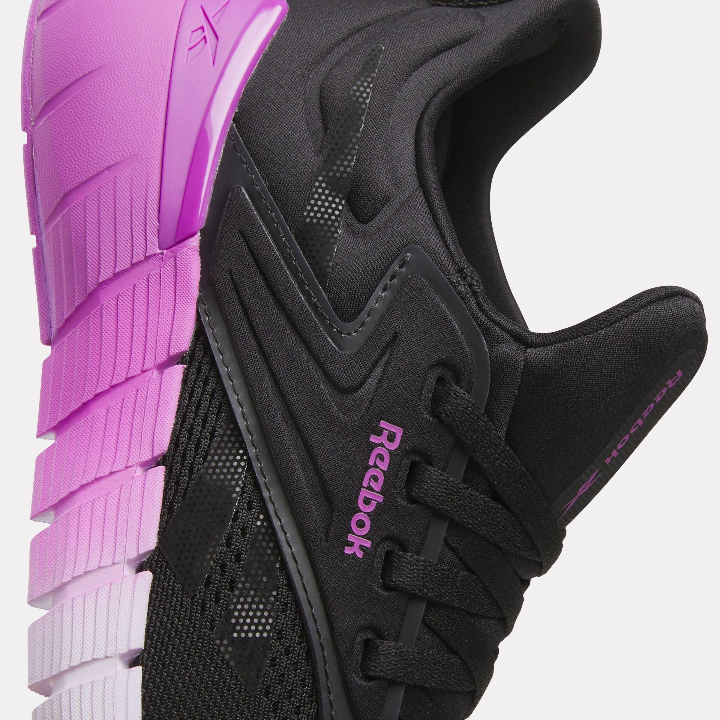 Reebok Footwear Women Nano Gym Shoes BLACK/PURPLE RAVE/DIGITAL GLEA Nike Fitness Training Shoes