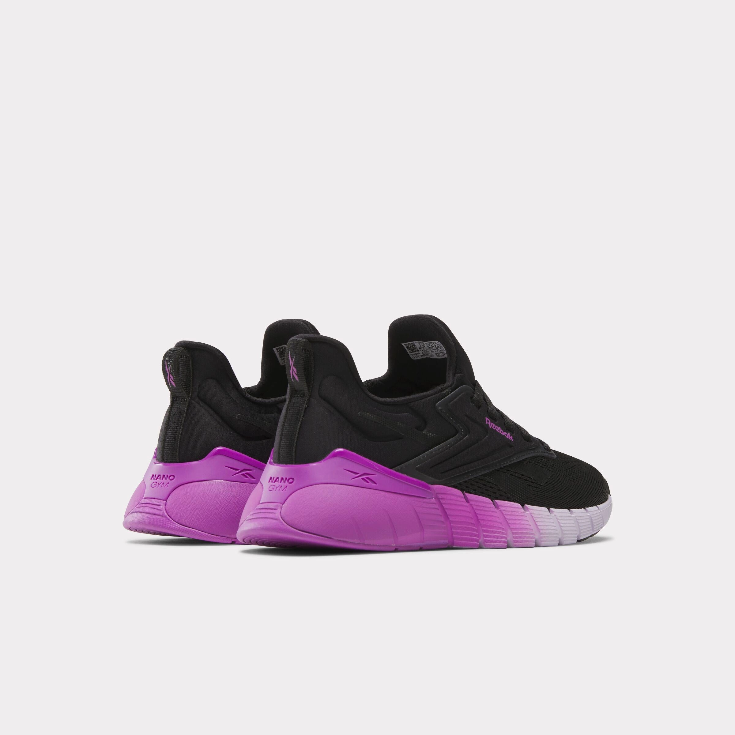 Laceless Training Shoes Reebok Footwear Women Nano Gym Shoes BLACK/PURPLE RAVE/DIGITAL GLEA