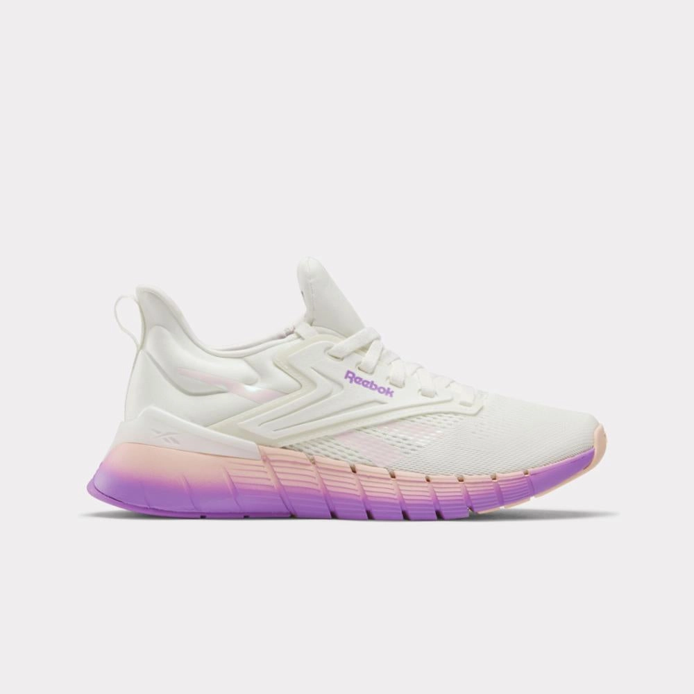 Training Shoe Review Reebok Footwear Women Nano Gym Shoes CHALK/WASHED CLAY/DGTL PURPLE