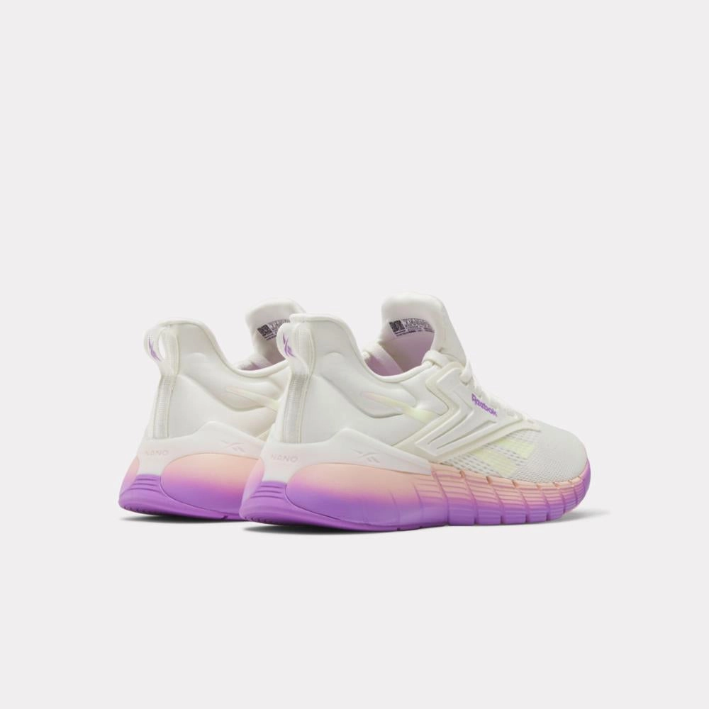 Reebok Footwear Women Nano Gym Shoes CHALK/WASHED CLAY/DGTL PURPLE Stride Rite Training Shoes