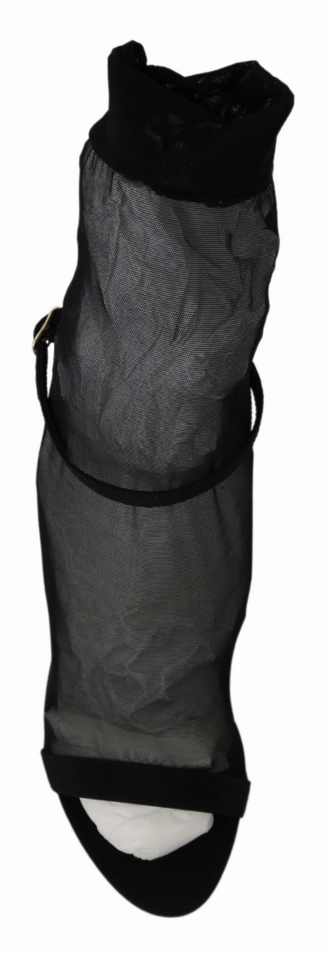 Resort In Montego Bay Dolce & Gabbana Black Tulle Stretch Stilettos Sandals Shoes