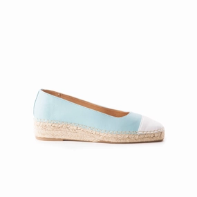 Mansa Blue Leather Flat House Shoes