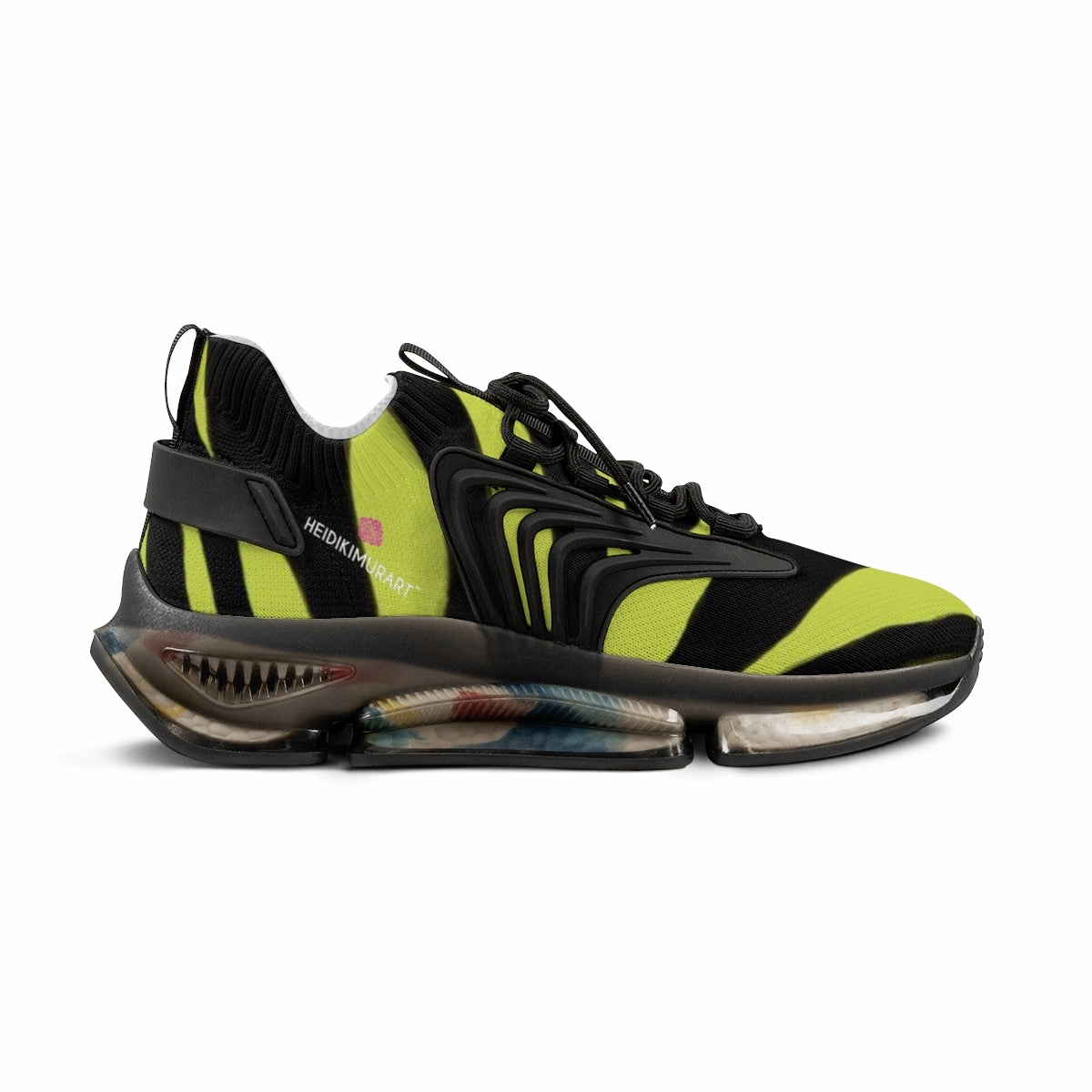 Python Boots Yellow Zebra Print Men's Shoes, Best Zebra Stripes Animal Print Comfy Men's Mesh Sports Sneakers