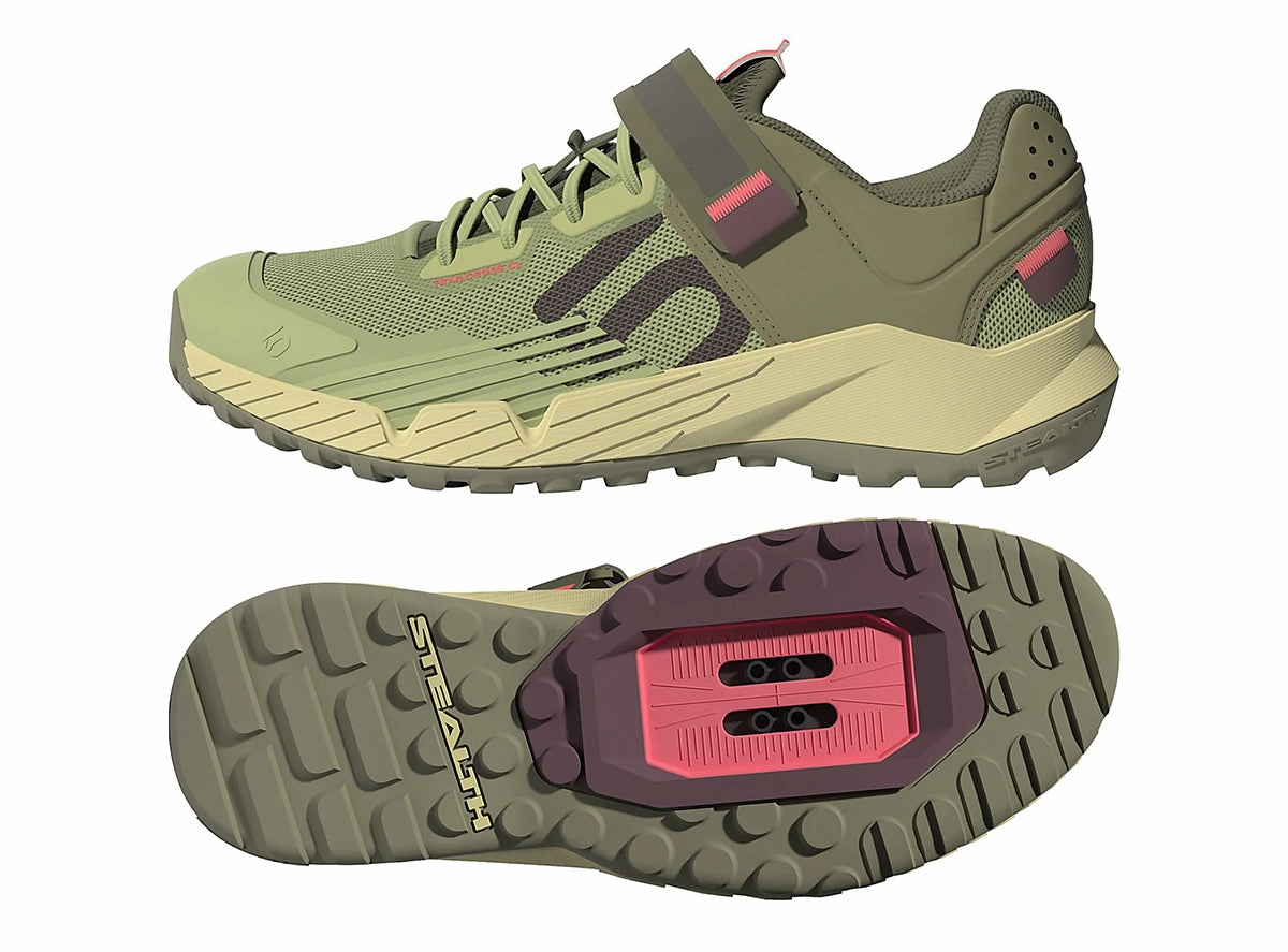 Adidas Crazylight Basketball Shoes Five Ten Trailcross Clip-In MTB Shoe - Womens - Quiet Crimson-Orbit Green-Turbo - 2022