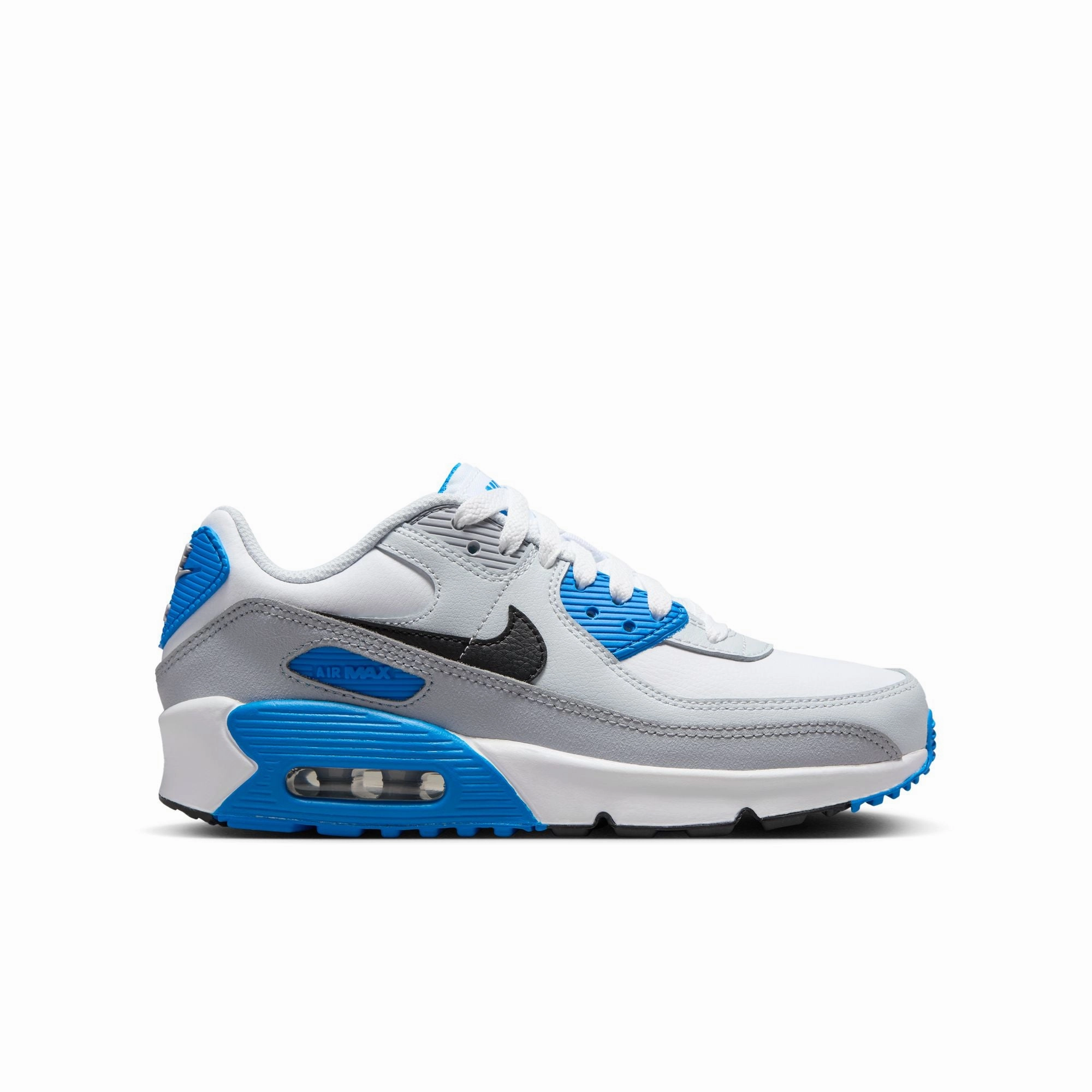 Nike - Boy - Nike Air Max 90 LTR - White/Black/Photo Blue/Platinum Asics Gel-kayano 14 Casual Shoes