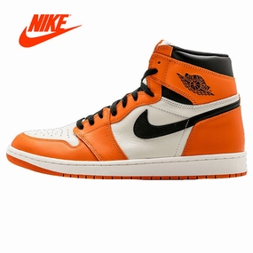 Original New Arrival Authentic Nike Air Jordan 1 Retro High OG AJ1 White Orange Asics Stability Walking Shoes