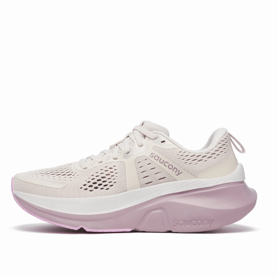 Saucony Women's Guide 18 Running Shoes in Moon/Quail SS25 Best Hoka Cross Training Shoes