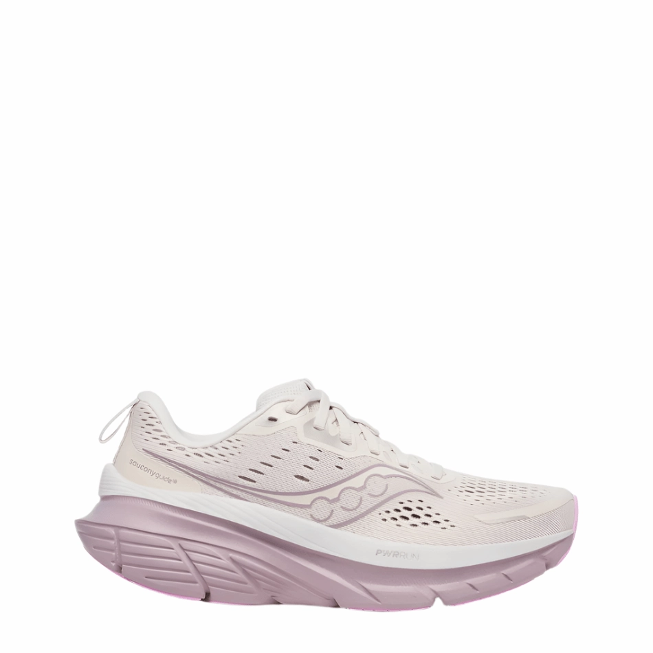 Saucony Women's Guide 18 Running Shoes in Moon/Quail SS25 Best Nike Shoes For Gym Training