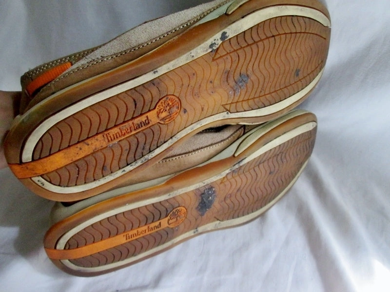 Hiking Shoes And Boots Mens Timberland 74560 Brown Leather Slip On Stitched Toe Loafer  Shoe 10 BEIGE TAUPE