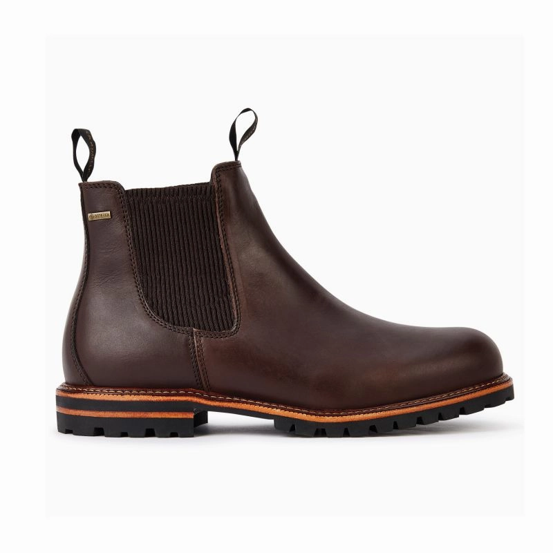 Dubarry Offaly GORE-TEX Mens Waterproof Chelsea Boot - Mahogany Leather Filler For Boots