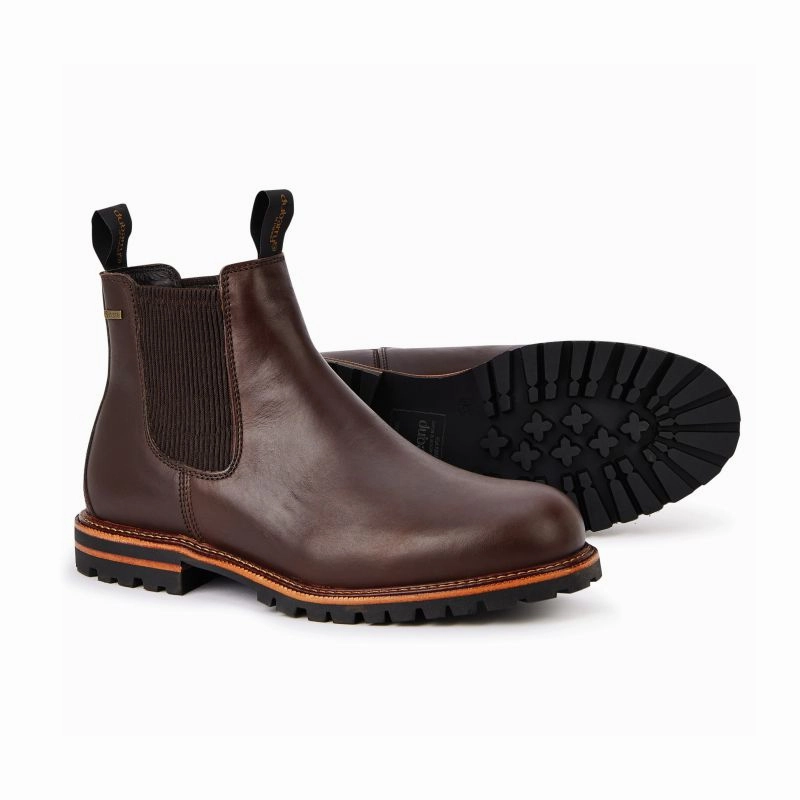 Dubarry Offaly GORE-TEX Mens Waterproof Chelsea Boot - Mahogany Military Desert Boots