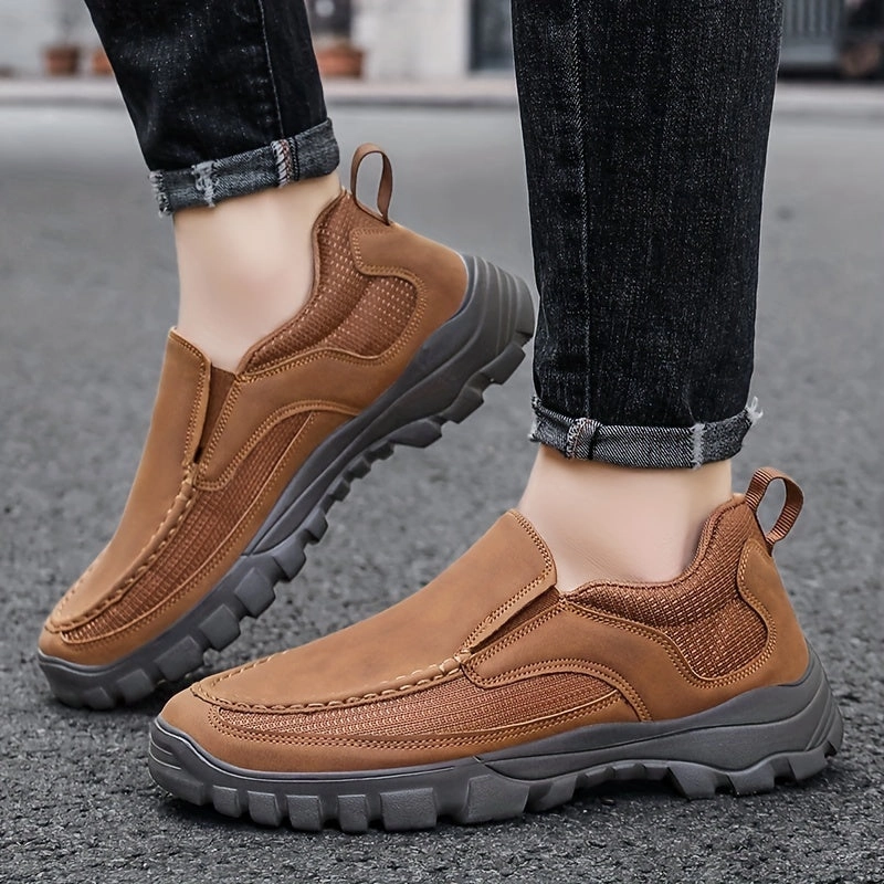 Flat Shoes Sneakers Men's Lightweight Breathable Casual Orthopedic Slip-On Walking Shoes