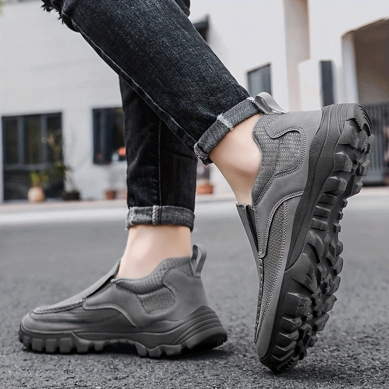 Calf Pain After Wearing Flat Shoes Men's Lightweight Breathable Casual Orthopedic Slip-On Walking Shoes