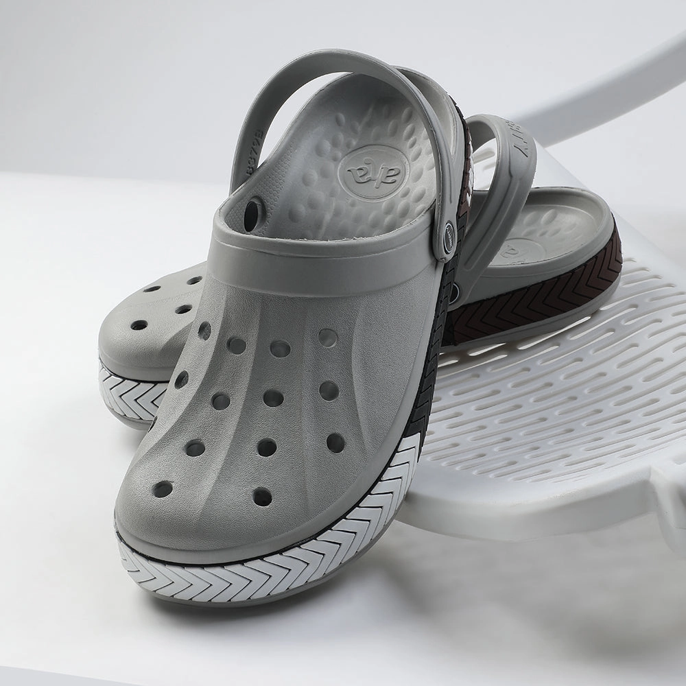 Maibulun Clogs A-HA Light Grey Casual Slip-on Clogs For Men LITEWALKXT By Liberty