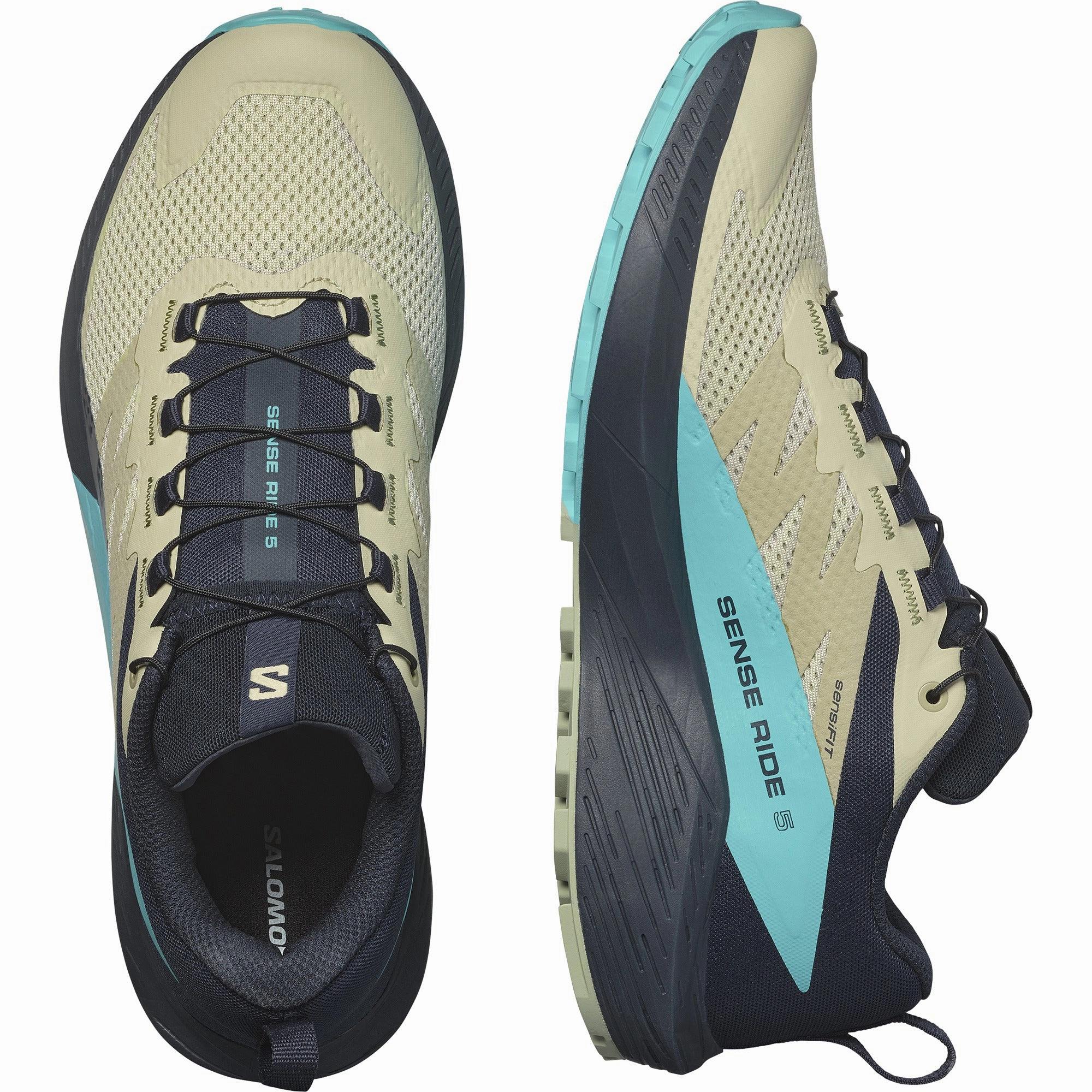 Shoe Trailer SENSE RIDE 5 Men Trail Running Shoes in Alfalfa / Carbon / Peacock Blue