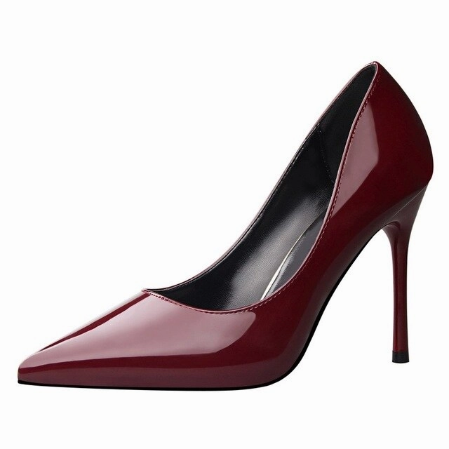 Shoes Woman Brand Basic Women Pumps Glossi Shoes High Heels On Table